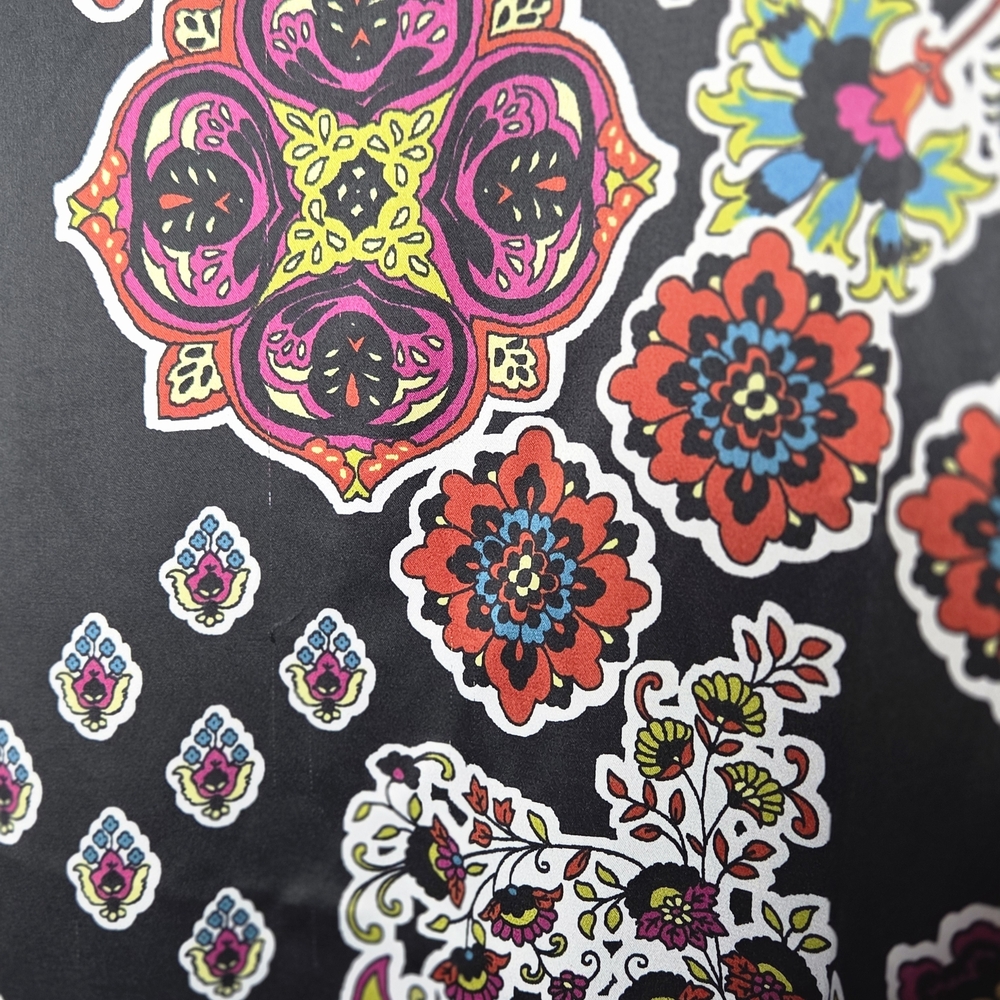 Natori Black Floral Garment with Red and Blue Accents - Picture 5 of 14